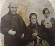 Silas & Rachel, & a son (probably James-b1860), taken ca 1870